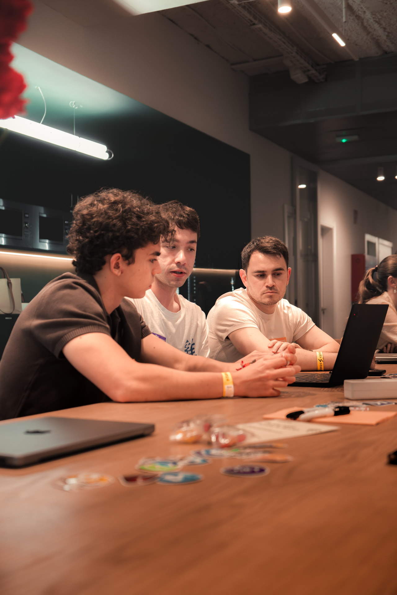 Team reviewing code together