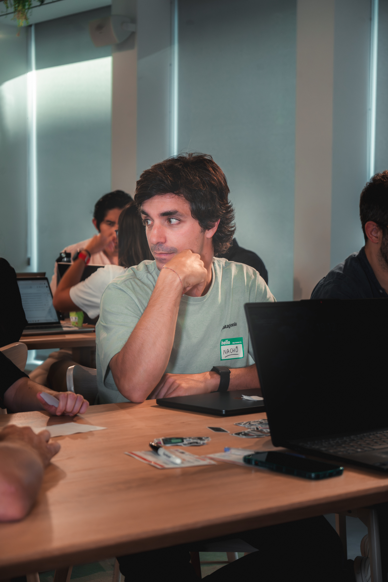 Participant focused during the session