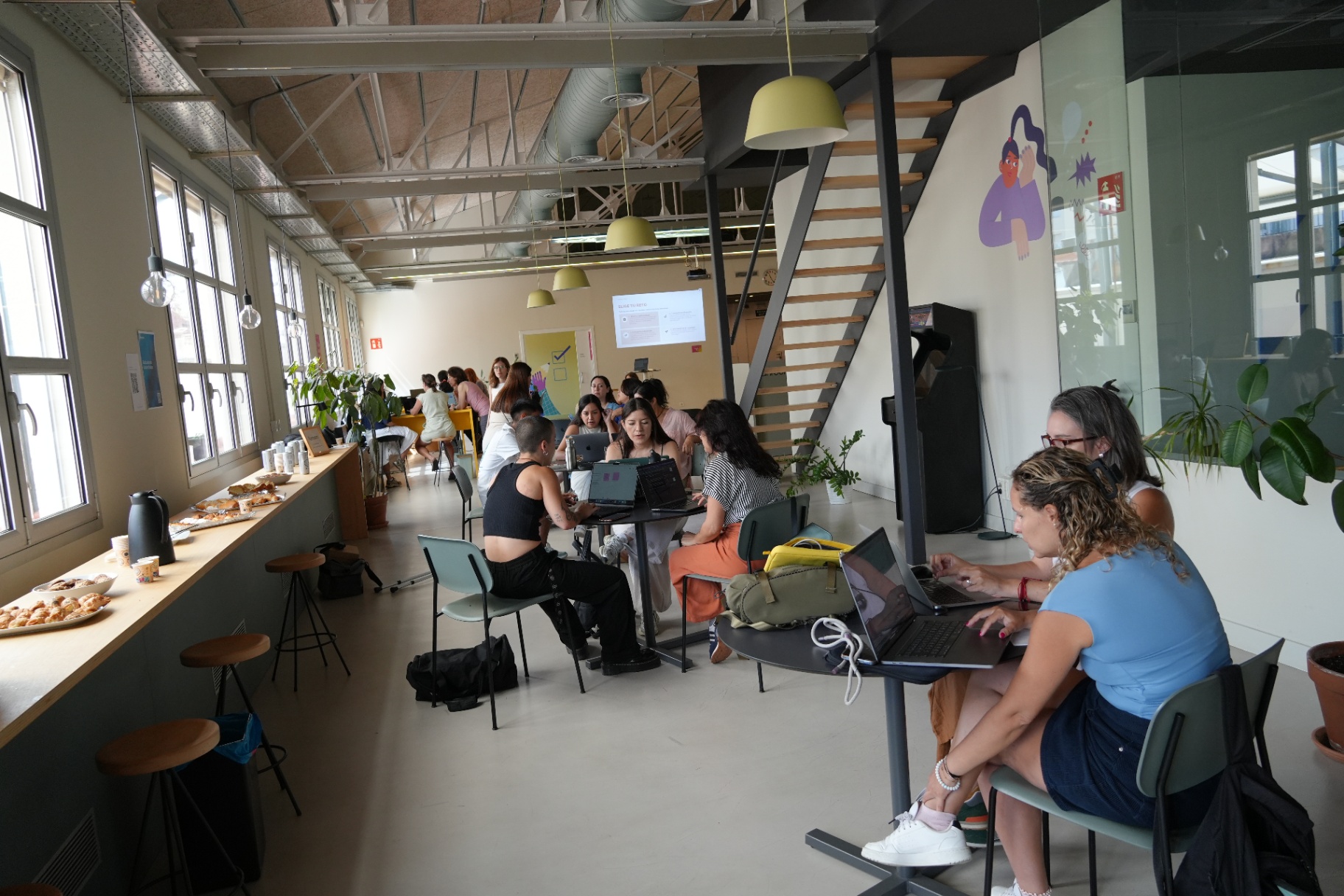 Teams working at the Barcelona Buildjam