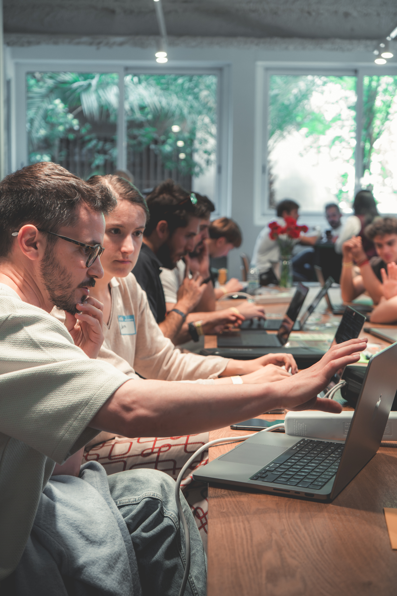 Participants building with AI at Shakers