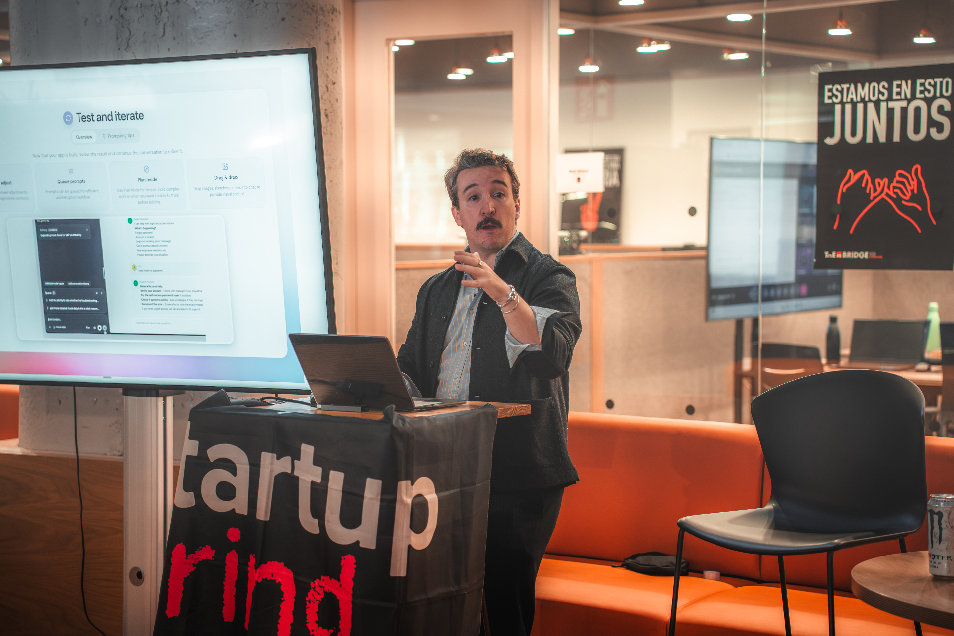 Presentation during the event at The Bridge
