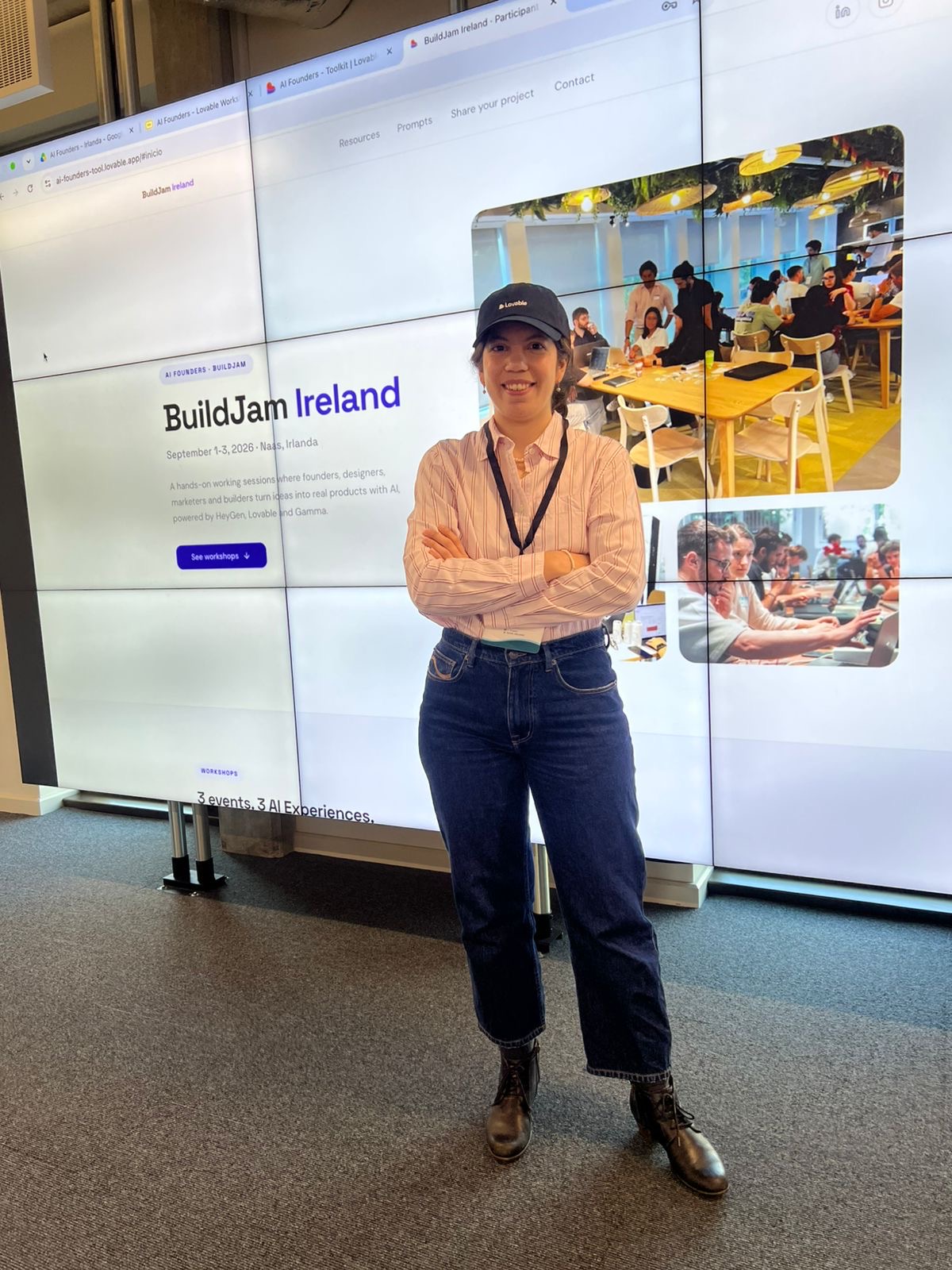 Micaela Villalobos en el BuildJam de Irlanda